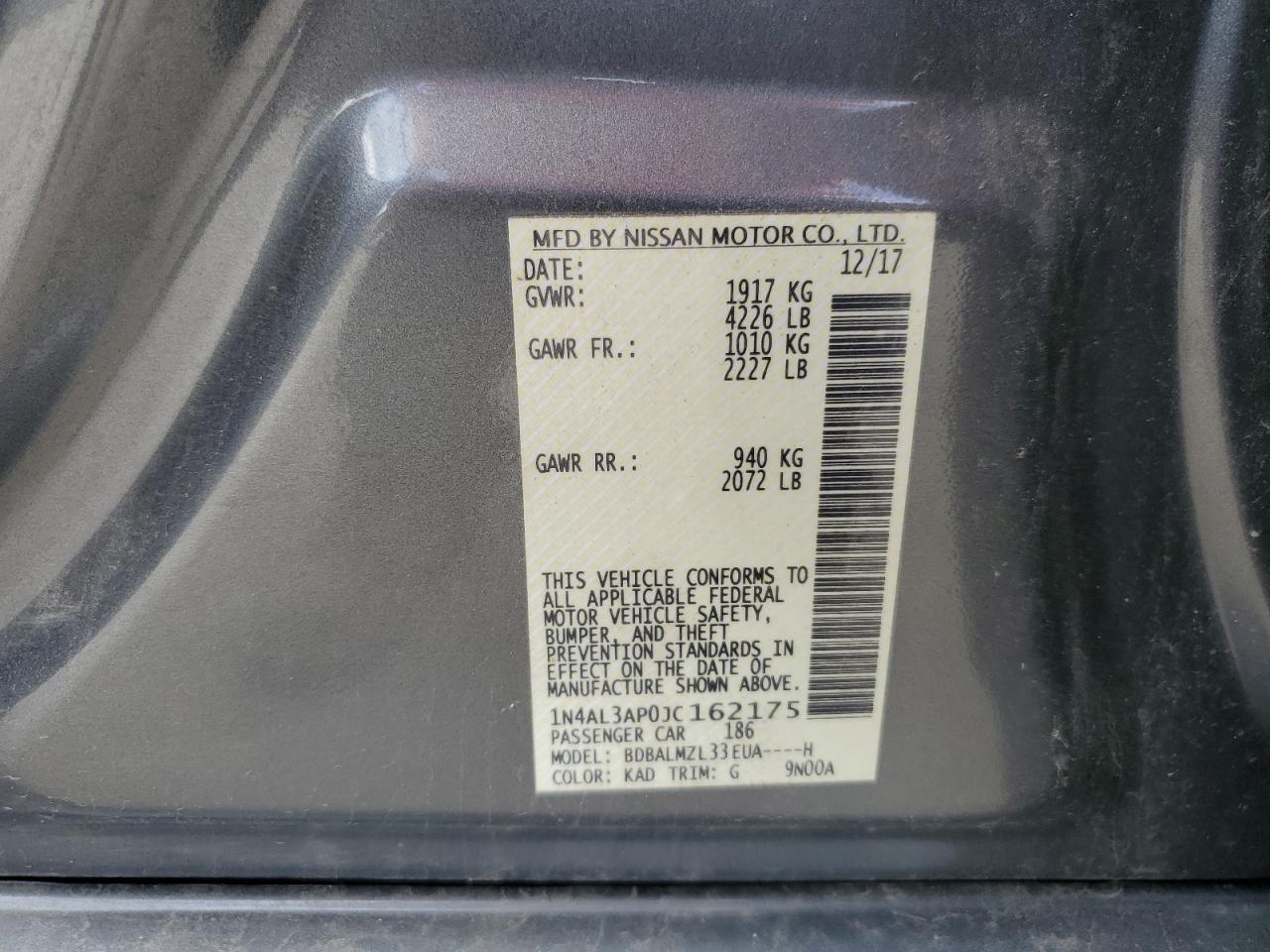 1N4AL3AP0JC162175 2018 Nissan Altima 2.5