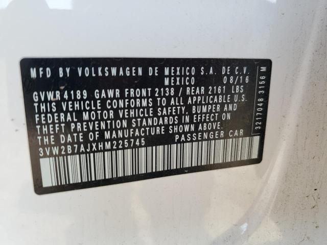 2017 VOLKSWAGEN JETTA S - 3VW2B7AJXHM225745