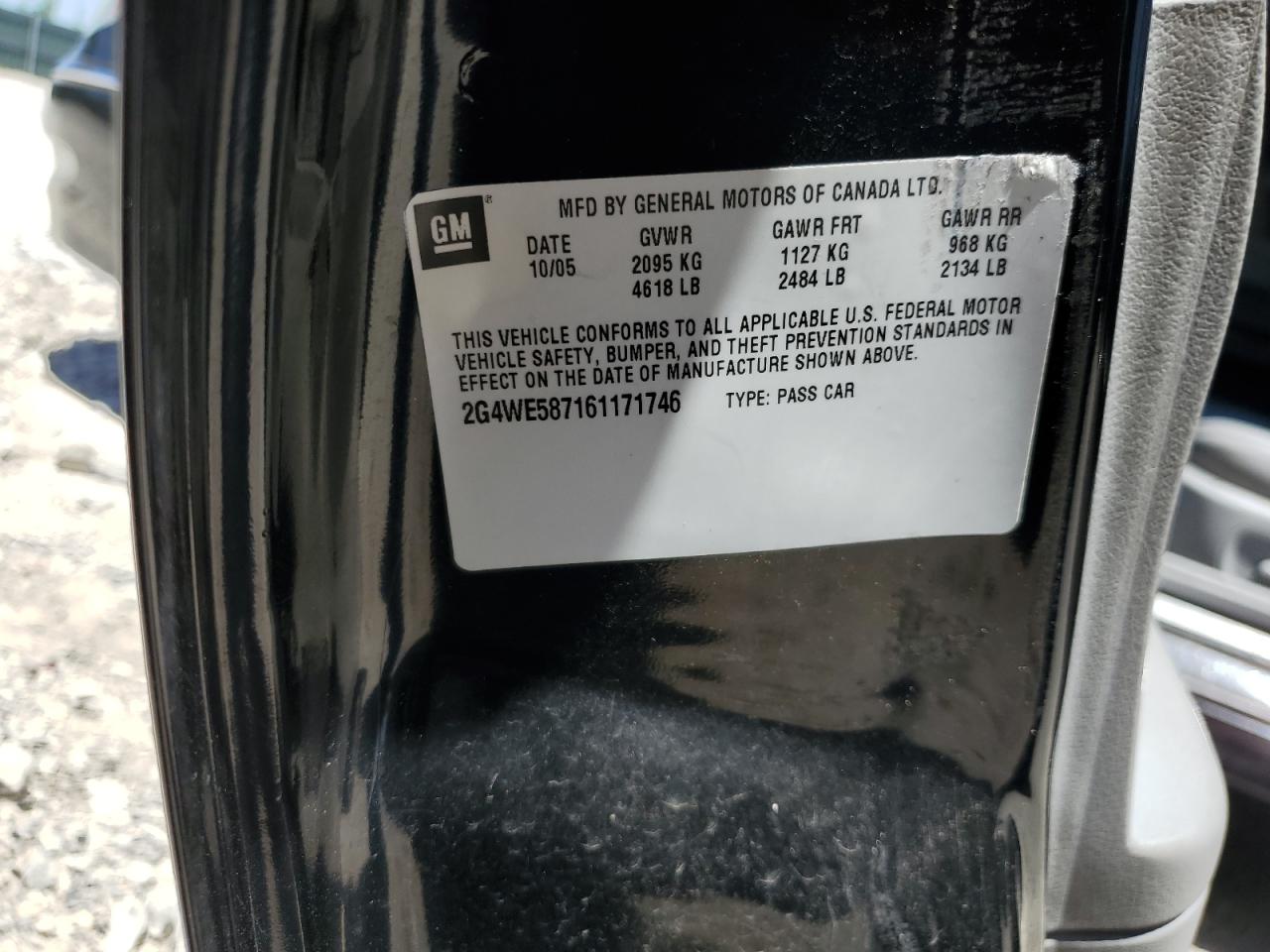 2G4WE587161171746 2006 Buick Lacrosse Cxs