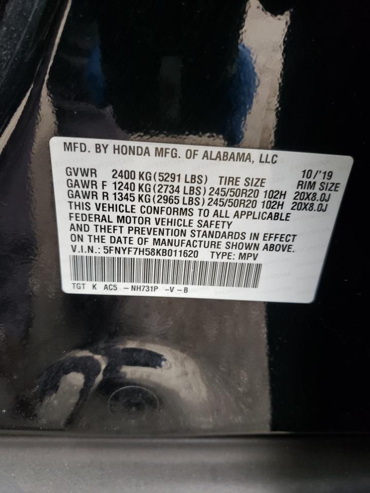 5FNYF7H58KB011620 2019 Honda Passport Exl