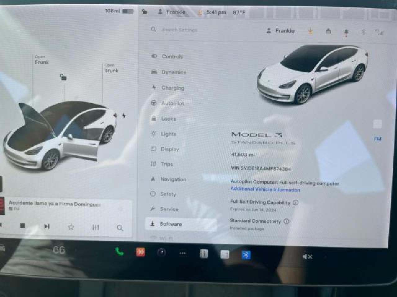 2021 Tesla Model 3 vin: 5YJ3E1EA4MF874364