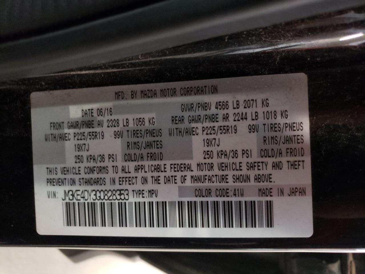 JM3KE4DY3G0828353 2016 Mazda Cx-5 Gt