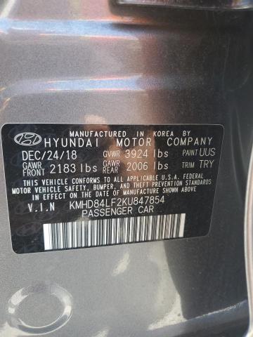 2019 Hyundai Elantra Sel VIN: KMHD84LF2KU847854 Lot: 57820924