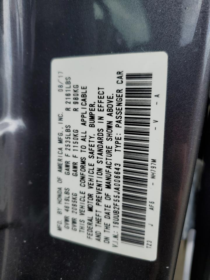 19UUB2F55JA006643 2018 Acura Tlx Tech