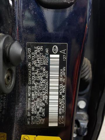 2003 Lexus Es 300 VIN: JTHBF30G336014609 Lot: 59309654