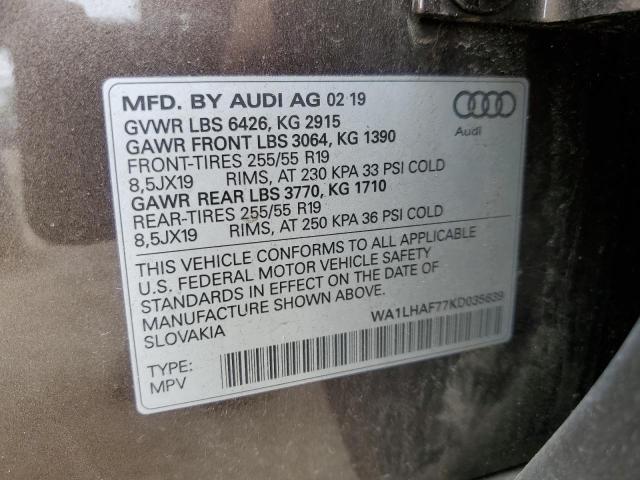 VIN WA1LHAF77KD035639 2019 Audi Q7, Premium Plus no.14