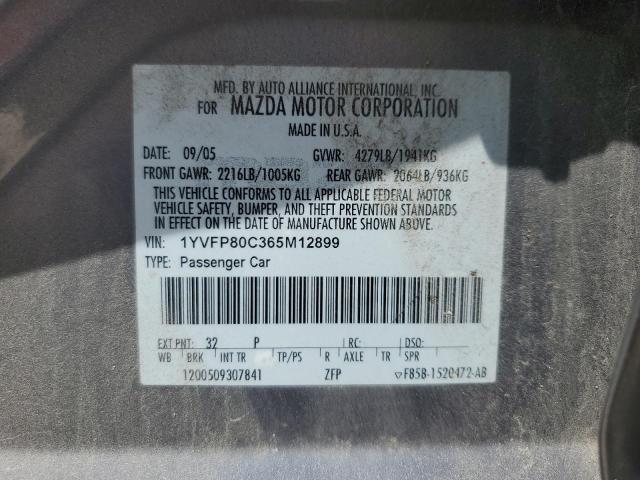 2006 Mazda 6 I VIN: 1YVFP80C365M12899 Lot: 60726384