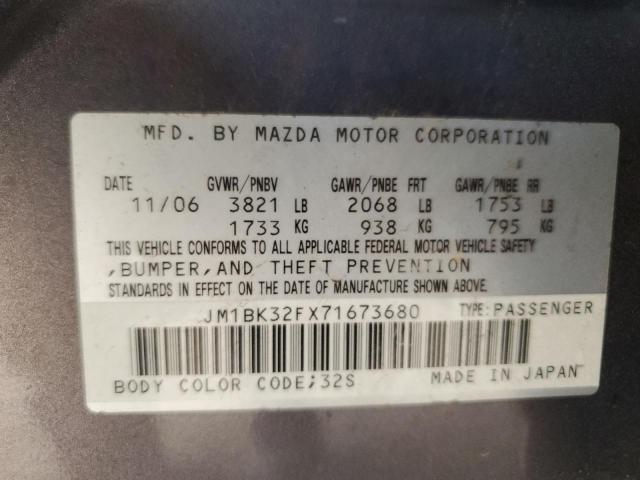 2007 Mazda 3 I VIN: JM1BK32FX71673680 Lot: 57305574