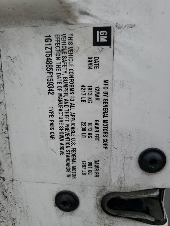 1G1ZT54885F159342 2005 Chevrolet Malibu Ls