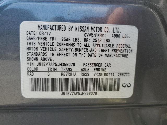 2018 Infiniti Q50 Luxe VIN: JN1EV7AP5JM356078 Lot: 59279074