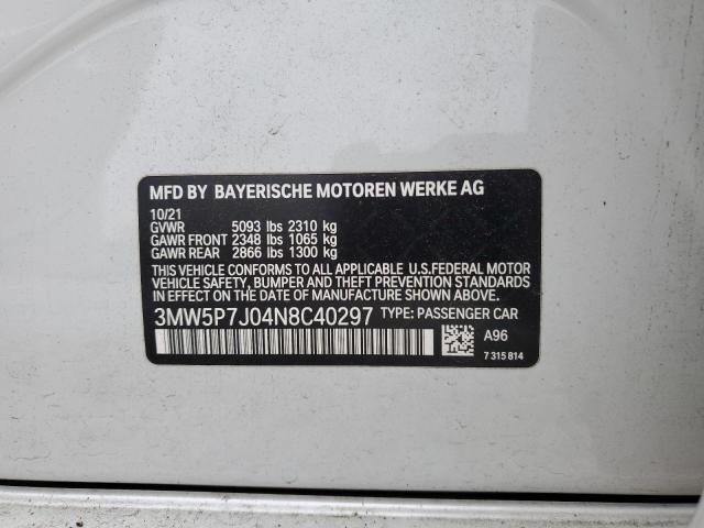 2022 BMW 330E VIN: 3MW5P7J04N8C40297 Lot: 57934904