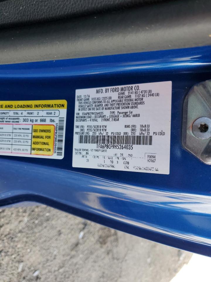 1FA6P8CF9H5264035 2017 Ford Mustang Gt