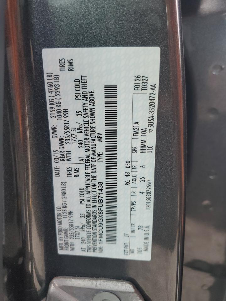 1FMCU9GX8FUB71438 2015 Ford Escape Se