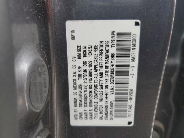 2015 Honda Cr-V Lx VIN: 3CZRM3H37FG712306 Lot: 57283394