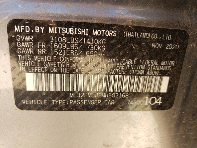 2021 Mitsubishi Mirage G4 Se VIN: ML32FVFJ2MHF02168 Lot: 56825034