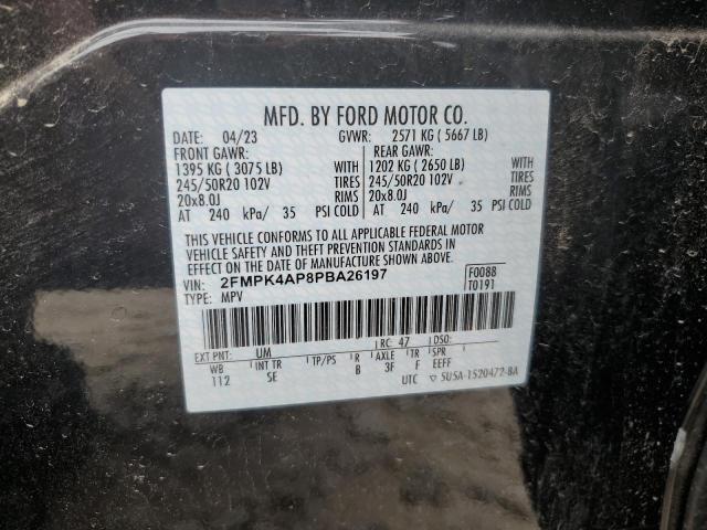 2023 Ford Edge St VIN: 2FMPK4AP8PBA26197 Lot: 59162144