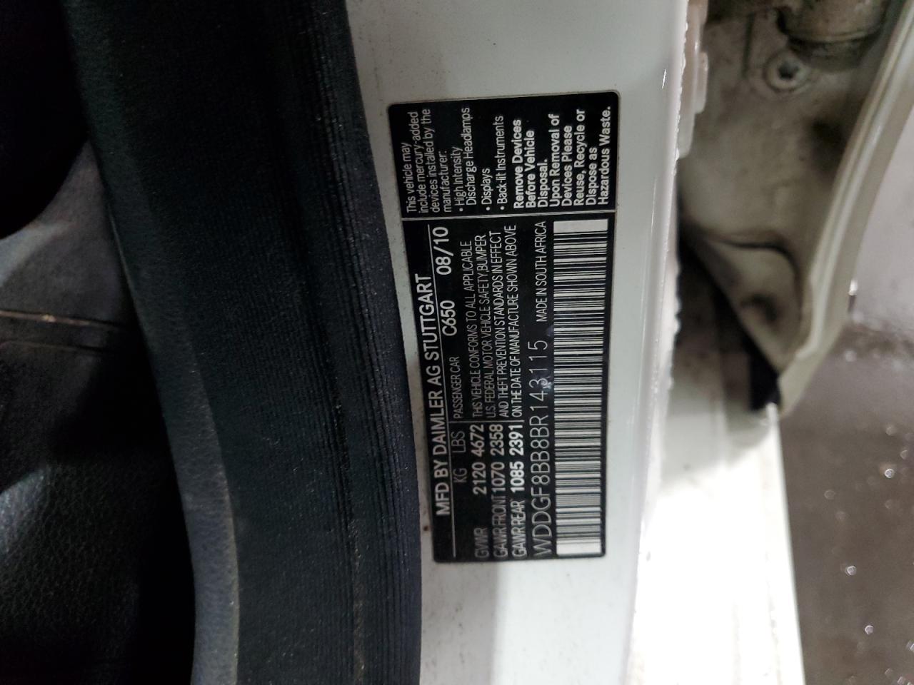 WDDGF8BB8BR143115 2011 Mercedes-Benz C 300 4Matic