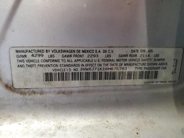 2006 Volkswagen Jetta Gli Option Package 2 VIN: 3VWXJ71K16M675783 Lot: 61011044