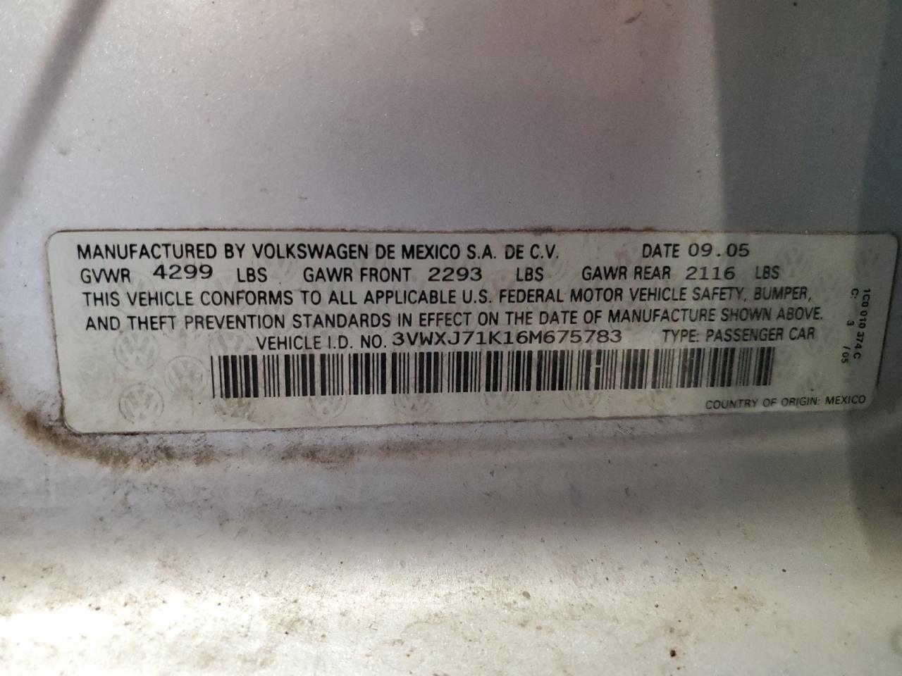 3VWXJ71K16M675783 2006 Volkswagen Jetta Gli Option Package 2