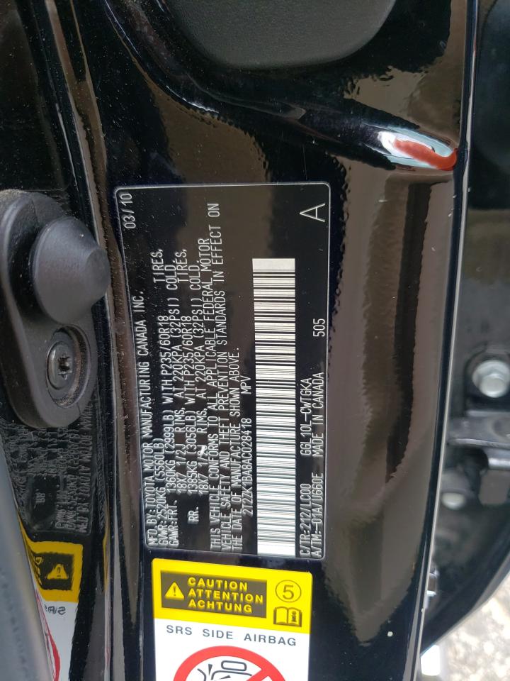 2T2ZK1BA8AC028418 2010 Lexus Rx 350