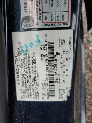 2009 Ford Fusion Se VIN: 3FAHP07179R114609 Lot: 57308304