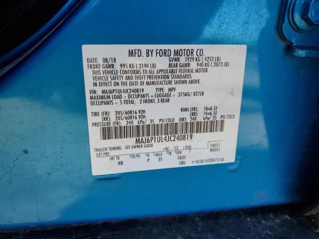 2018 Ford Ecosport Se VIN: MAJ6P1UL4JC240819 Lot: 57934834