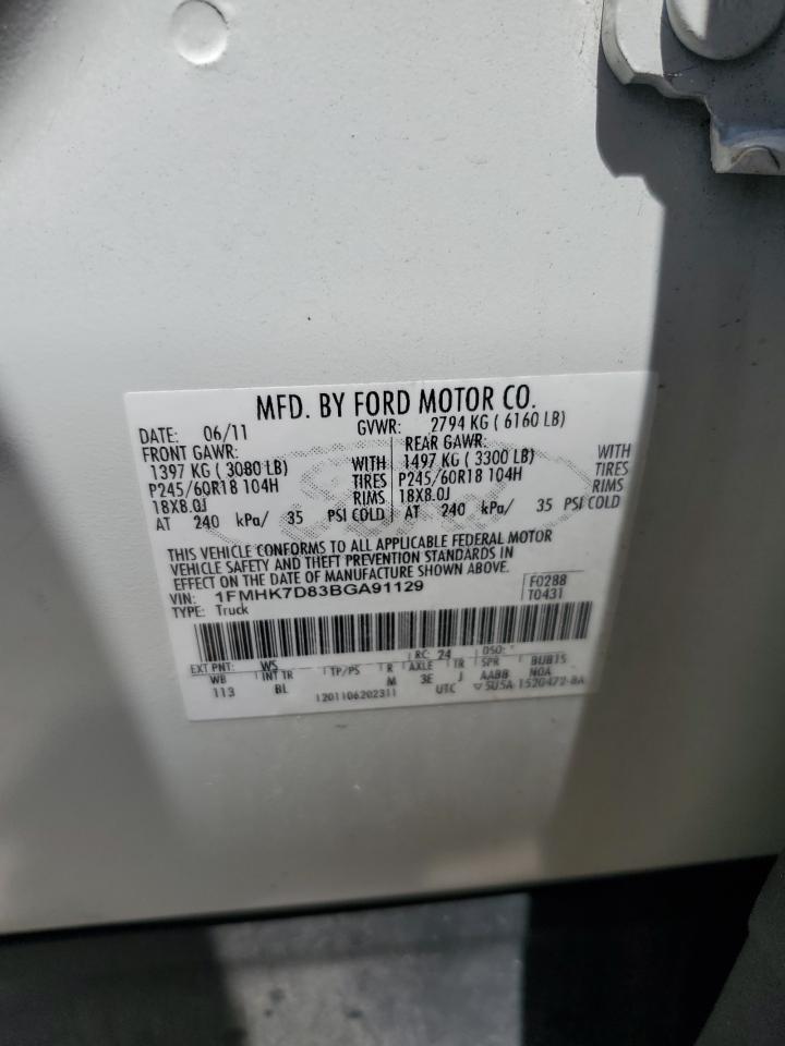 1FMHK7D83BGA91129 2011 Ford Explorer Xlt