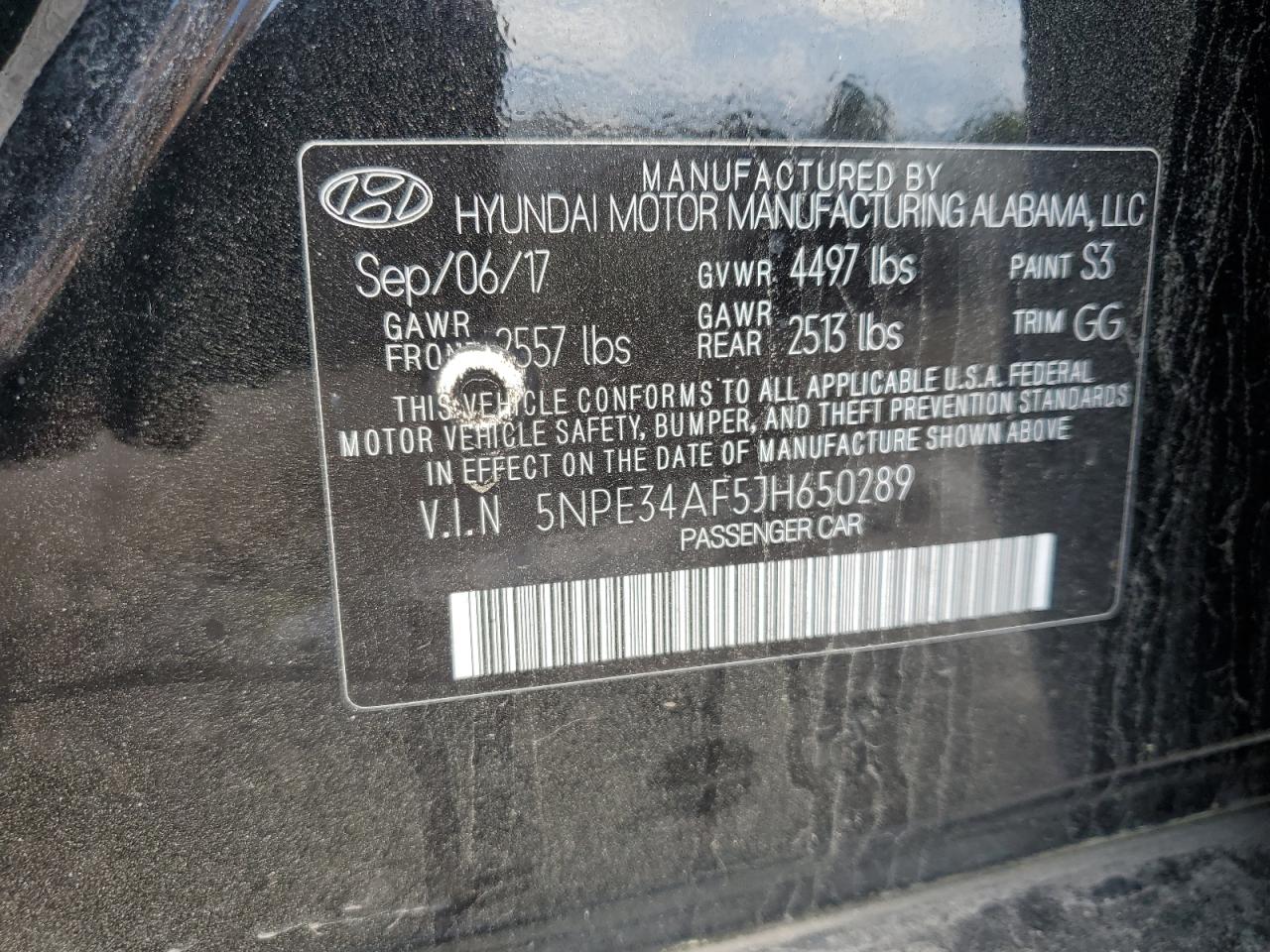 5NPE34AF5JH650289 2018 Hyundai Sonata Sport