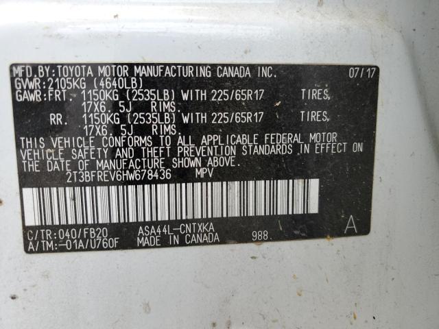 VIN 2T3BFREV6HW678436 2017 Toyota RAV4, LE no.13