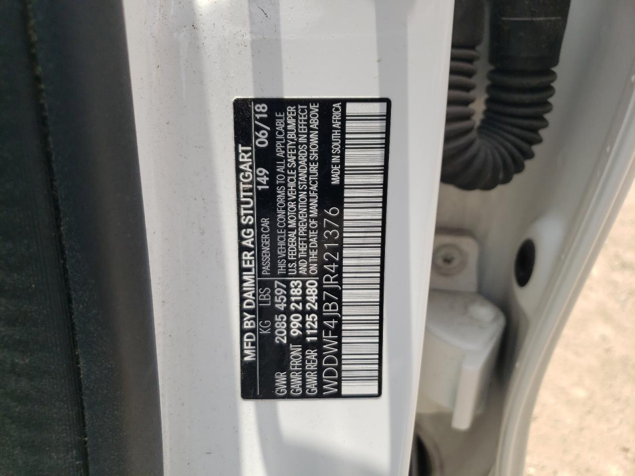 WDDWF4JB7JR421376 2018 Mercedes-Benz C 300