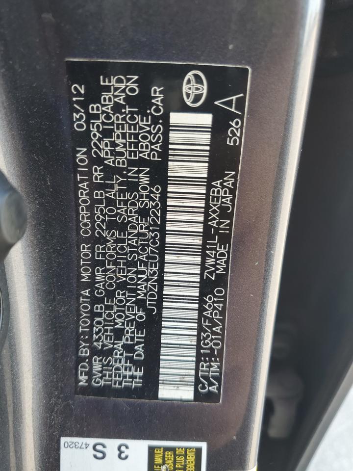 JTDZN3EU7C3122346 2012 Toyota Prius V