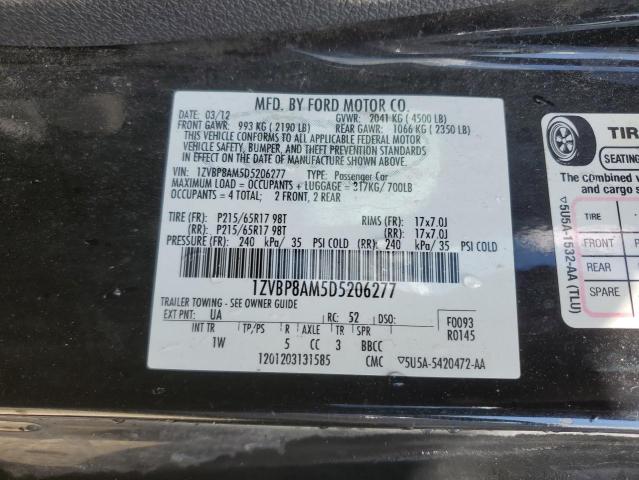 2013 Ford Mustang VIN: 1ZVBP8AM5D5206277 Lot: 59901474