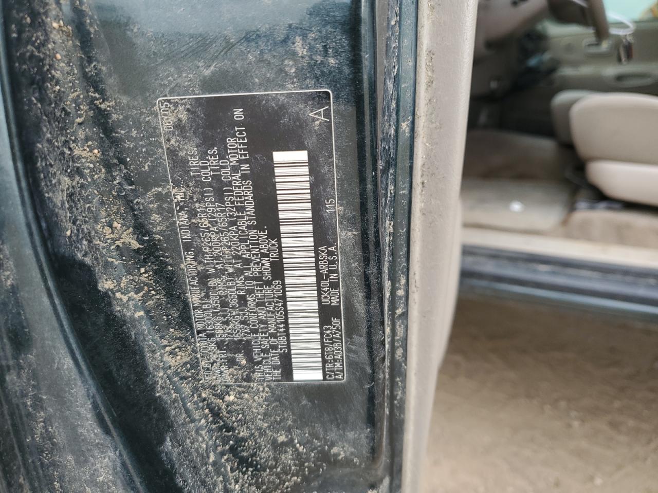 5TBBT44105S471069 2005 Toyota Tundra Access Cab Sr5