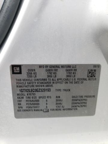 2016 GMC Sierra K1500 VIN: 1GTV2LEC0GZ329193 Lot: 57976134