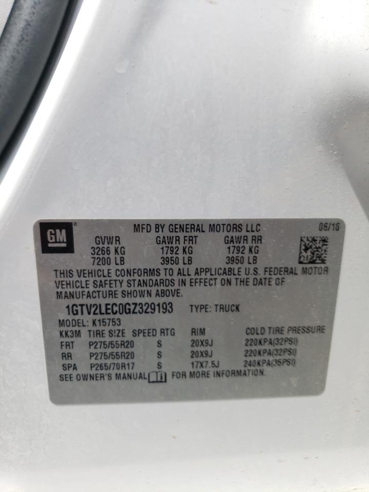 1GTV2LEC0GZ329193 2016 GMC Sierra K1500