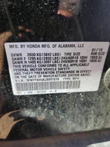 2018 Honda Pilot Exl VIN: 5FNYF6H5XJB007819 Lot: 58045294