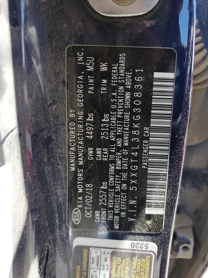 5XXGT4L38KG308361 2019 Kia Optima Lx