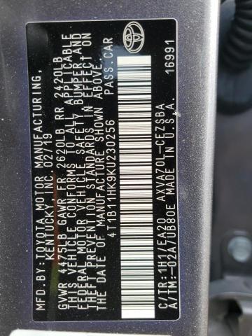 VIN 4T1B11HK9KU230256 2019 Toyota Camry, L no.12