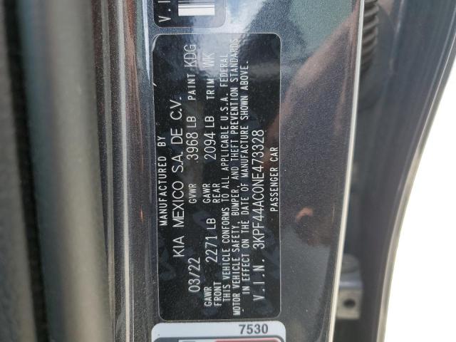 2022 Kia Forte Gt VIN: 3KPF44AC0NE473328 Lot: 59346884
