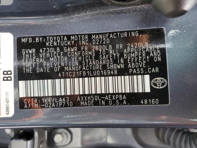 2020 Toyota Avalon Limited VIN: 4T1C21FB1LU016948 Lot: 59167164