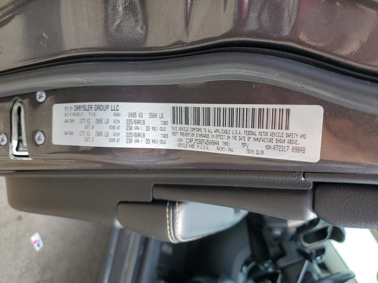 1C4PJMDB2FW500844 2015 Jeep Cherokee Limited