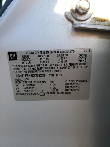 2012 Chevrolet Equinox Lt VIN: 2GNFLEEK0C6251239 Lot: 58479744