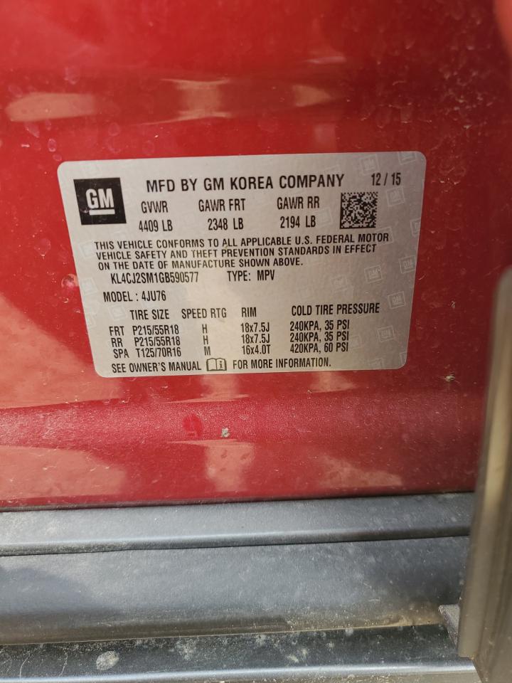 KL4CJ2SM1GB590577 2016 Buick Encore Sport Touring