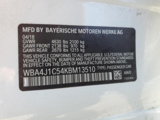 VIN WBA4J1C54KBM13510 2019 BMW 4 Series, 430I Gran ... no.12