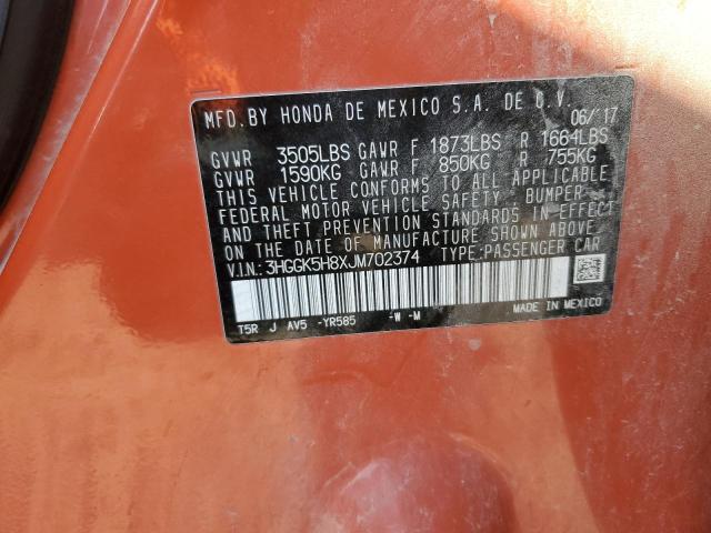 2018 Honda Fit Ex VIN: 3HGGK5H8XJM702374 Lot: 59400594