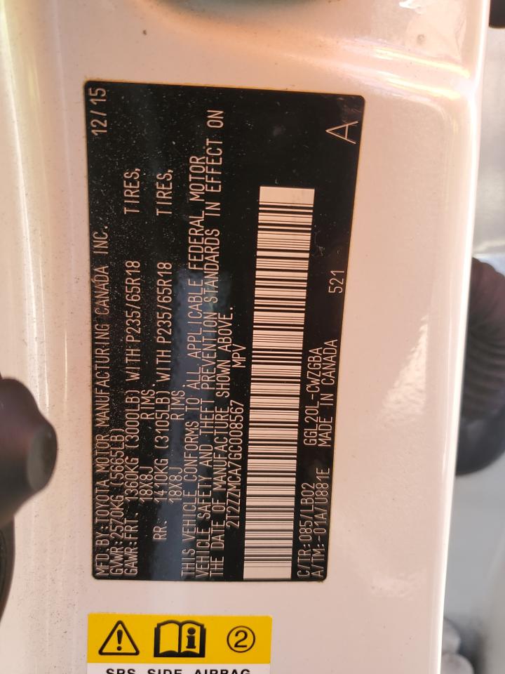 2T2ZZMCA7GC008567 2016 Lexus Rx 350