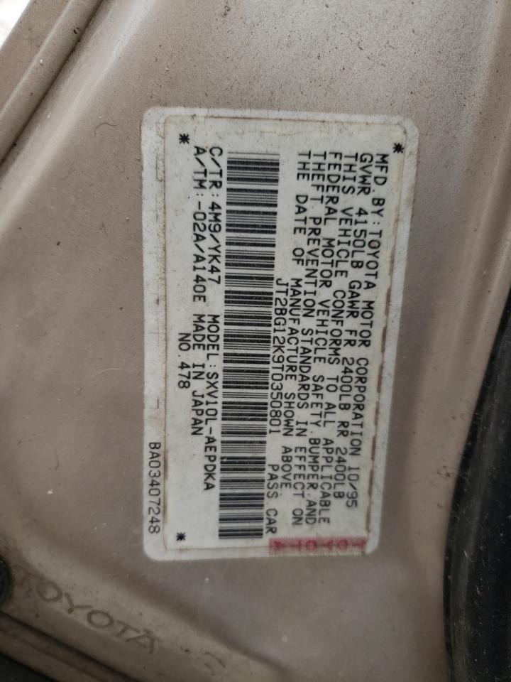 JT2BG12K9T0350801 1996 Toyota Camry Dx