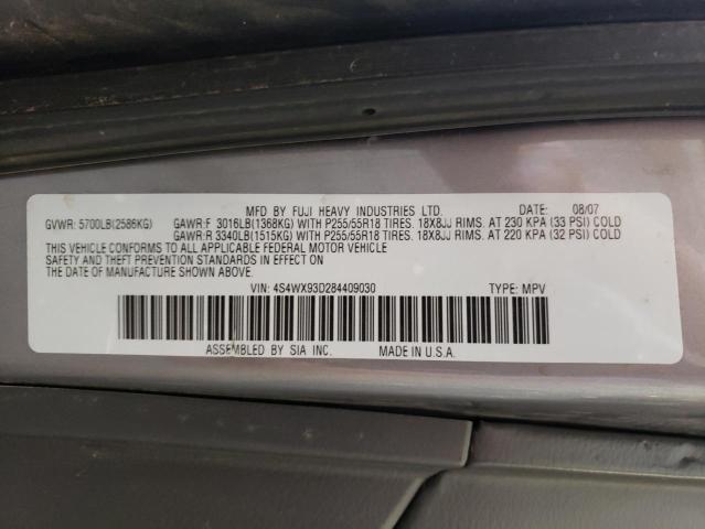 4S4WX93D284409030 2008 Subaru Tribeca Limited