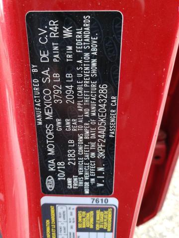 2019 Kia Forte Fe VIN: 3KPF24AD5KE043286 Lot: 56945334