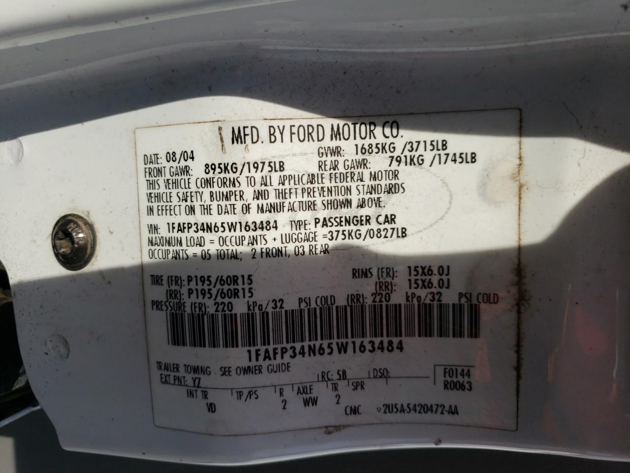 1FAFP34N65W163484 2005 Ford Focus Zx4